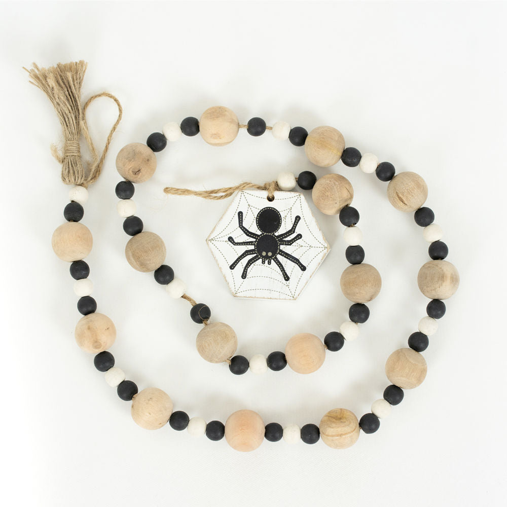 Wood Bead Garland with Tassels