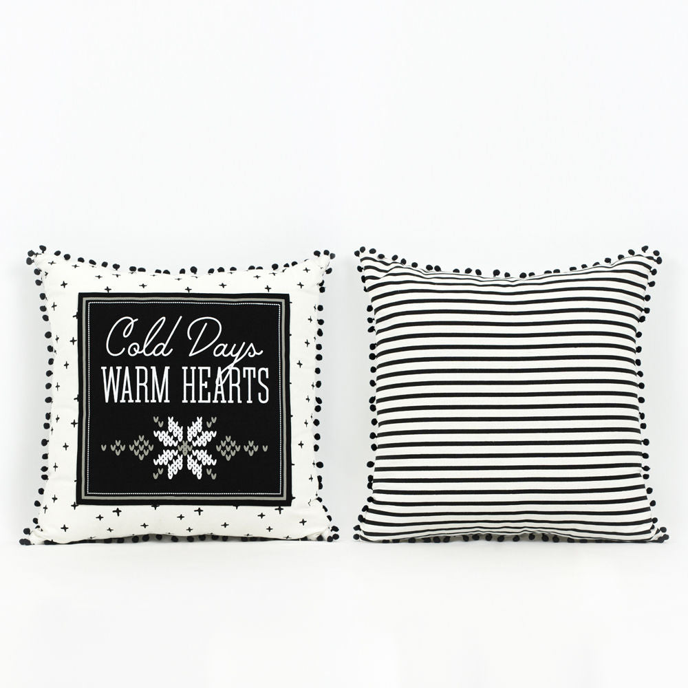 20x20 Reversible Linen Pillow - Cold Days Warm Hearts
