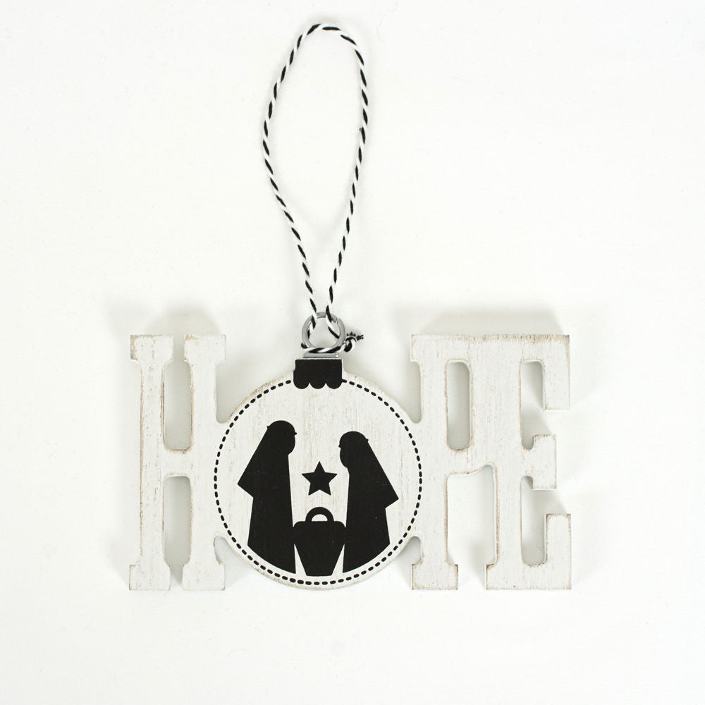 Hope Wood Ornament Cutout