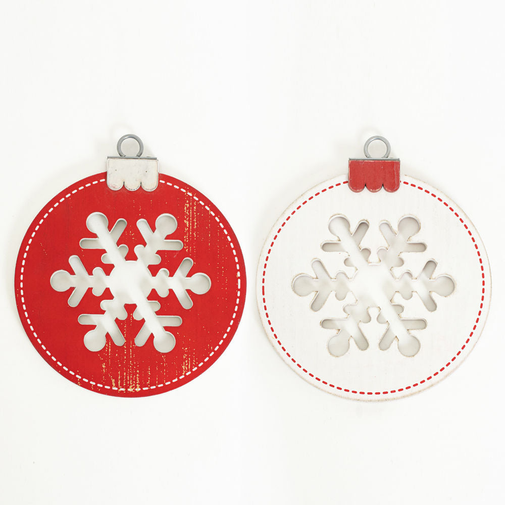 7x8 Snowflake Reversible Wood Ornament