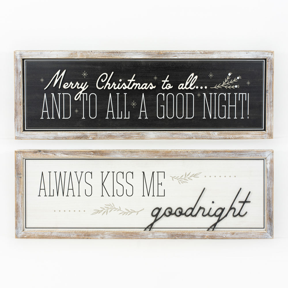 47" Reversible Wood Frame Sign - Night/Kiss