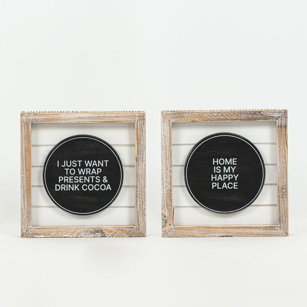 6x6 Reversible Wood Shiplap Sign - Hope & Cocoa