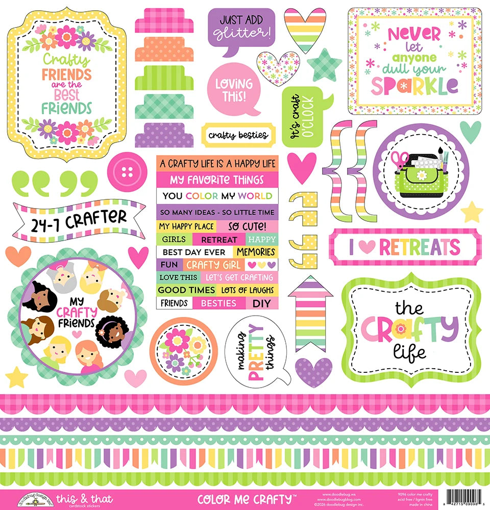 Color Me Crafty This & That Stickers - Doodlebug