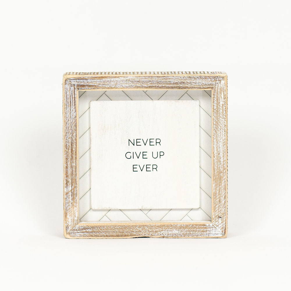 Reversible Wood Frame Sign - Never/Follow
