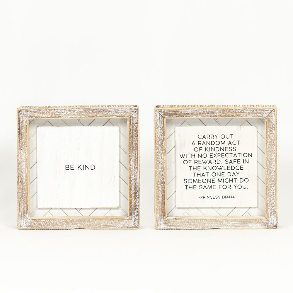 Reversible Wood Frame Sign - Kind/Random