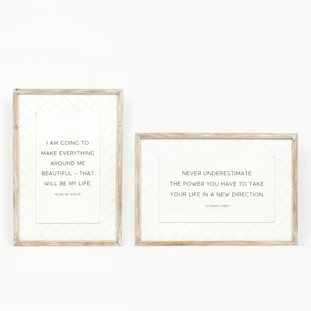 Reversible Wood Frame Sign - Beautiful/Life