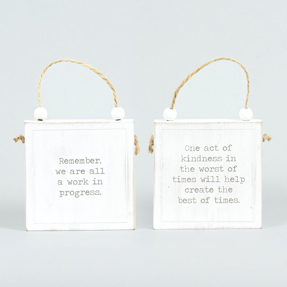 Kindness/Progress Reversible Wood Sign