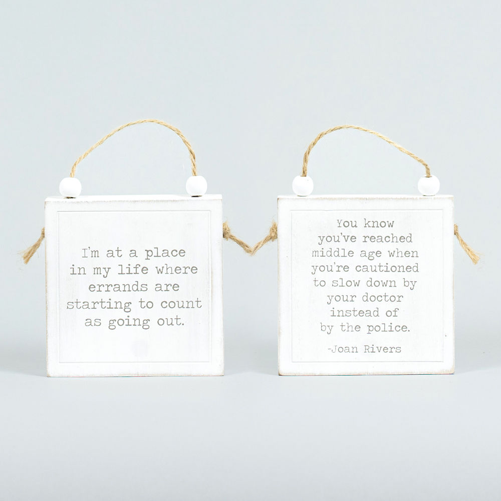 Reversible Wood Hanging Sign - Slow/Errands