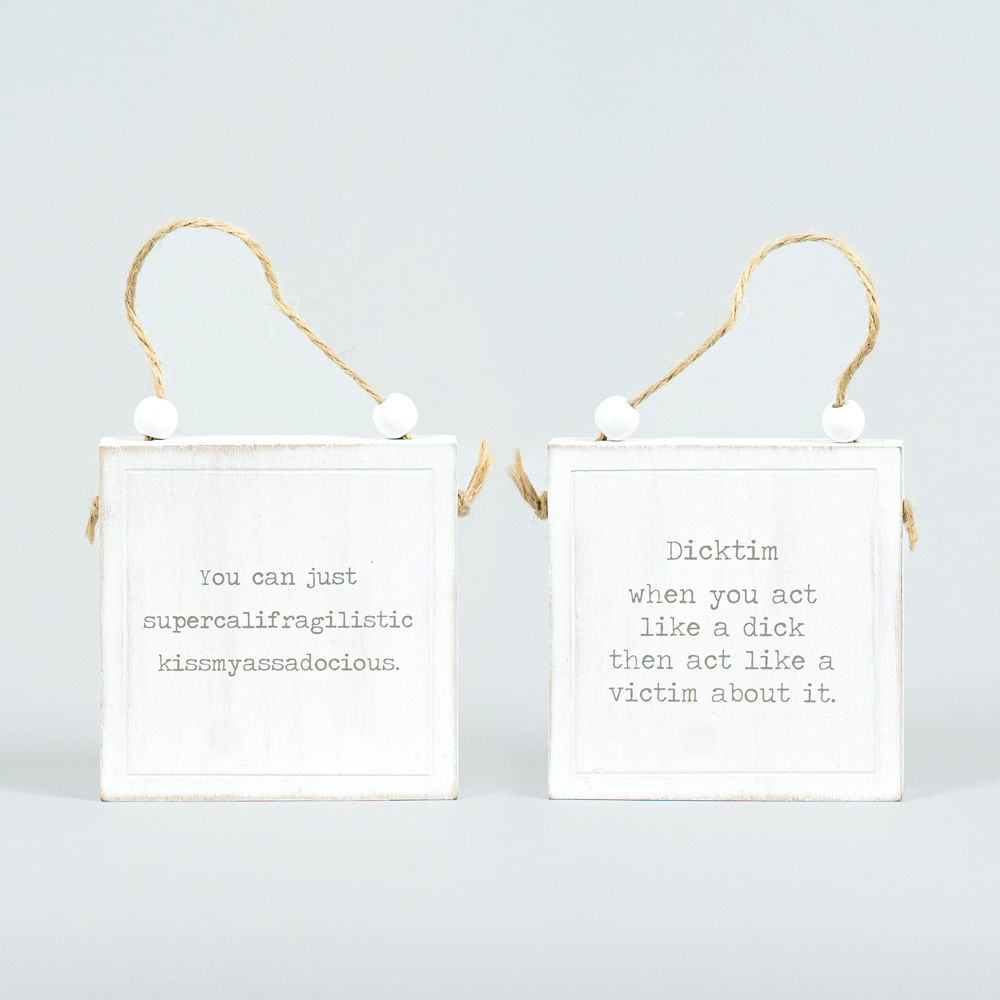 Reversible Wood Hanging Sign - You/Dick Tim