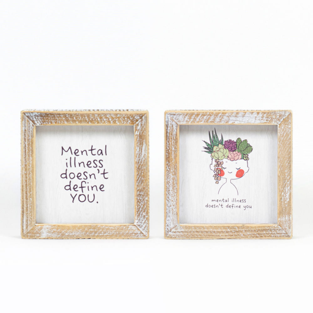 Mental Health Awareness Reversible Wood Frame Sign