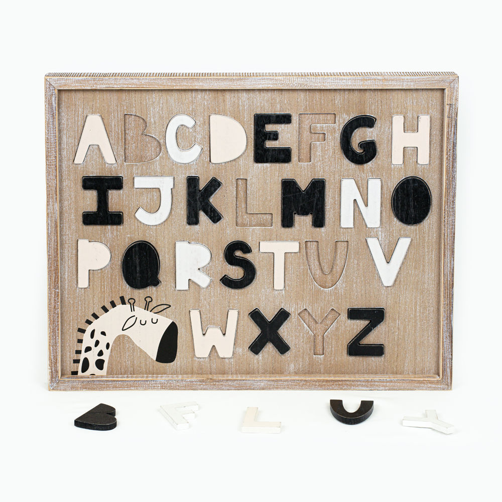Alphabet Animal Crackers Wood Frame Sign