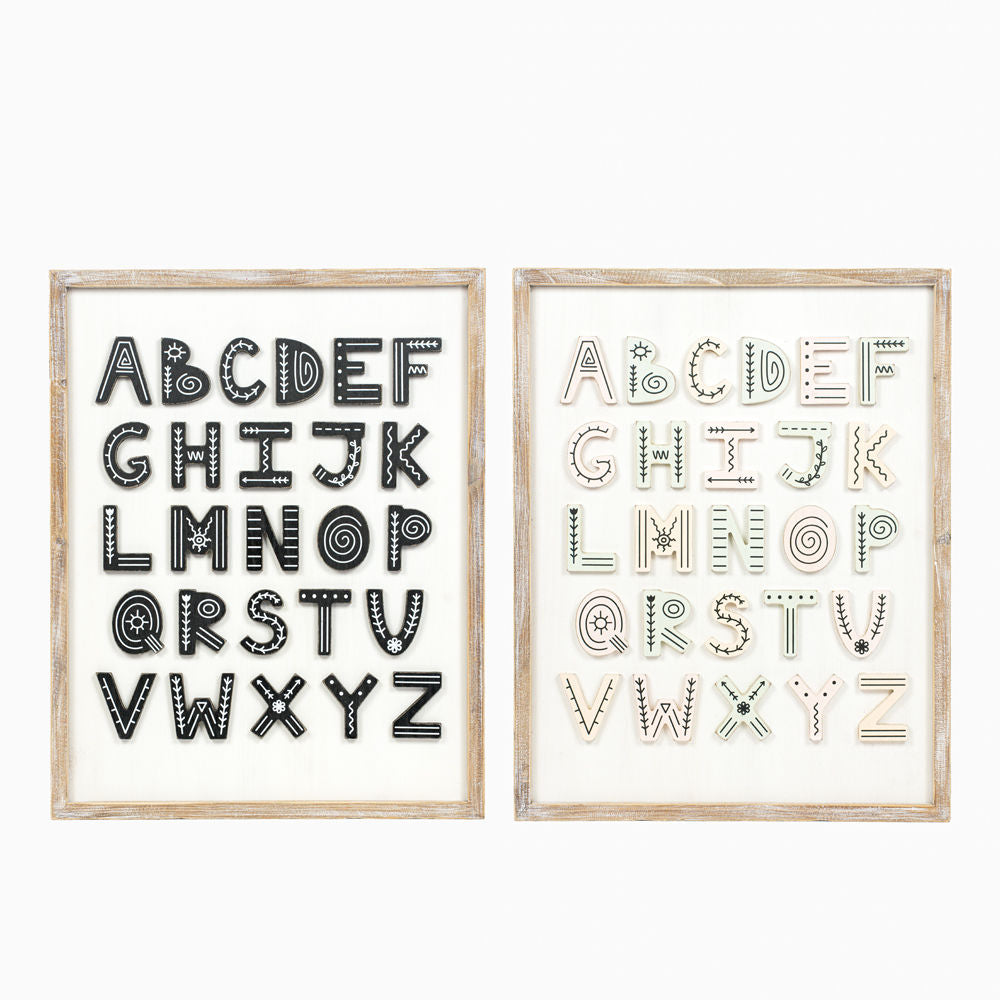 Alphabet Reversible Wood Frame Sign