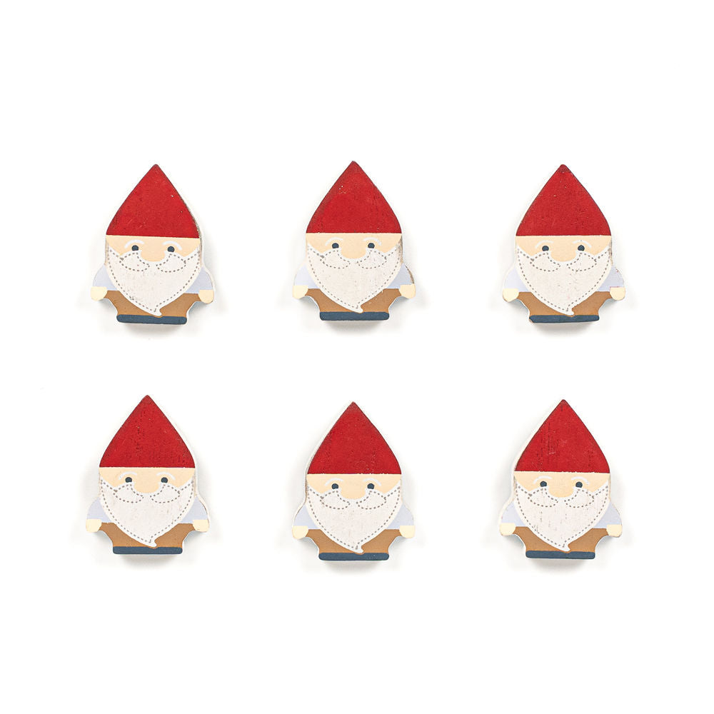 Wooden Gnome Shapes - Multicolor Set of 6