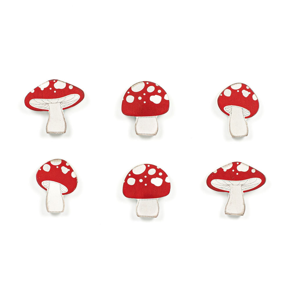 Wooden Mushroom Letterboard Shapes - Set of 6