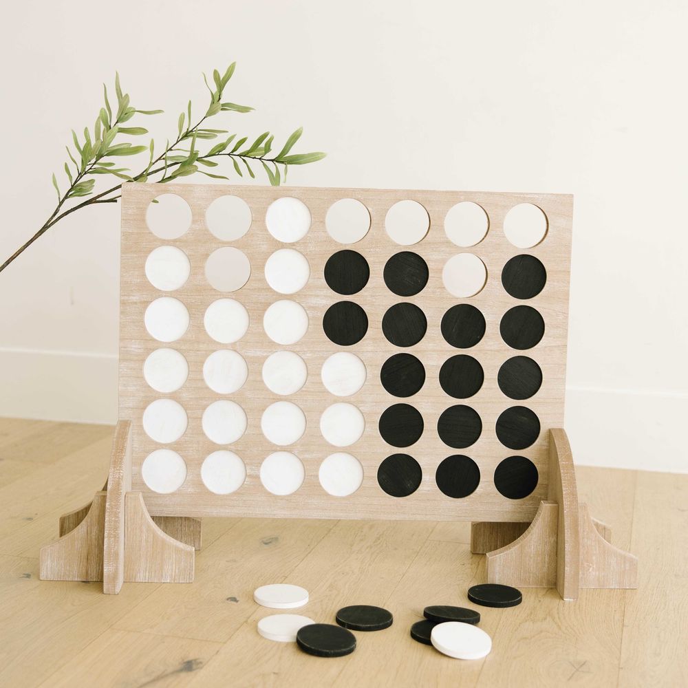 Wood Connect Four Game Board