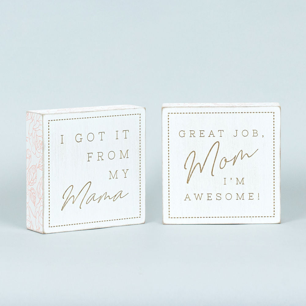 5x5 Mom Reversible Wood Brick