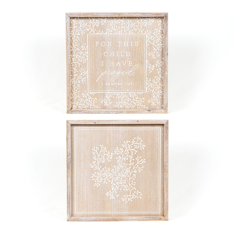 14x14 Reversible Wood Frame Sign - Child's Prayer