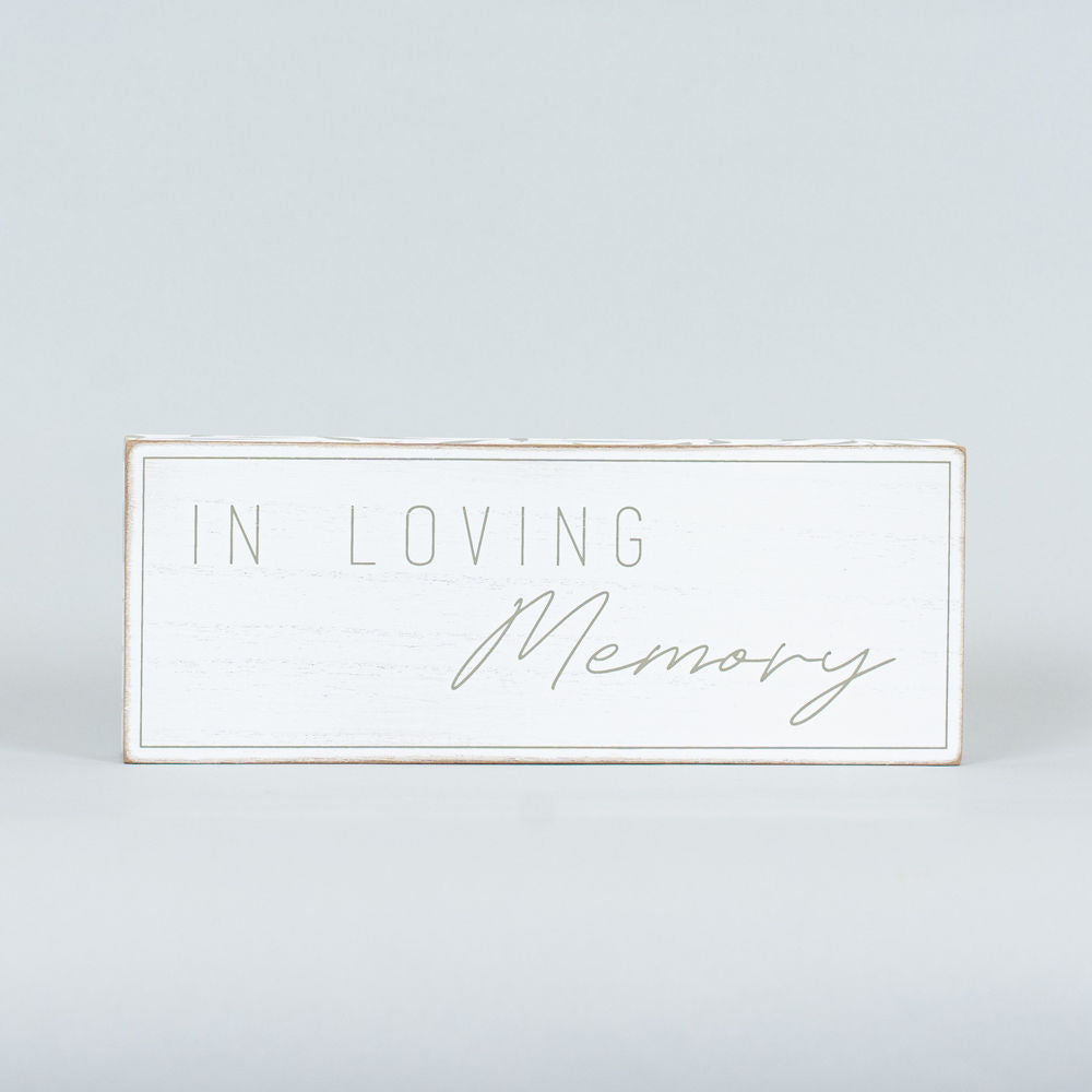 In Loving Memory Wood Brick - Sympathy Memorial Decor
