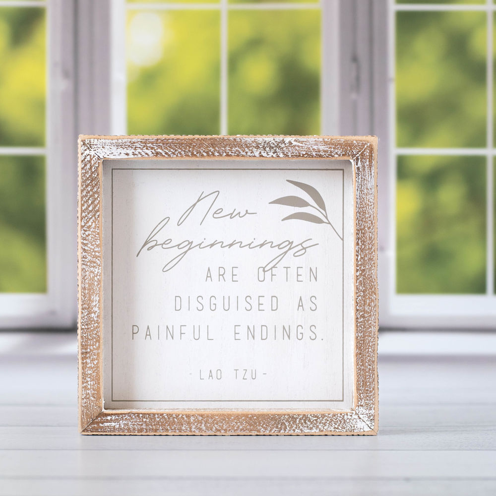 Beginnings Wood Frame Sign