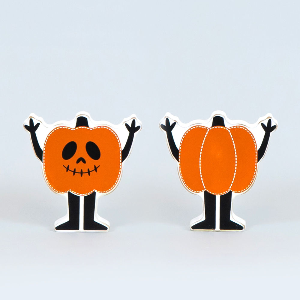 Pumpkin Man Reversible Wood Cutout