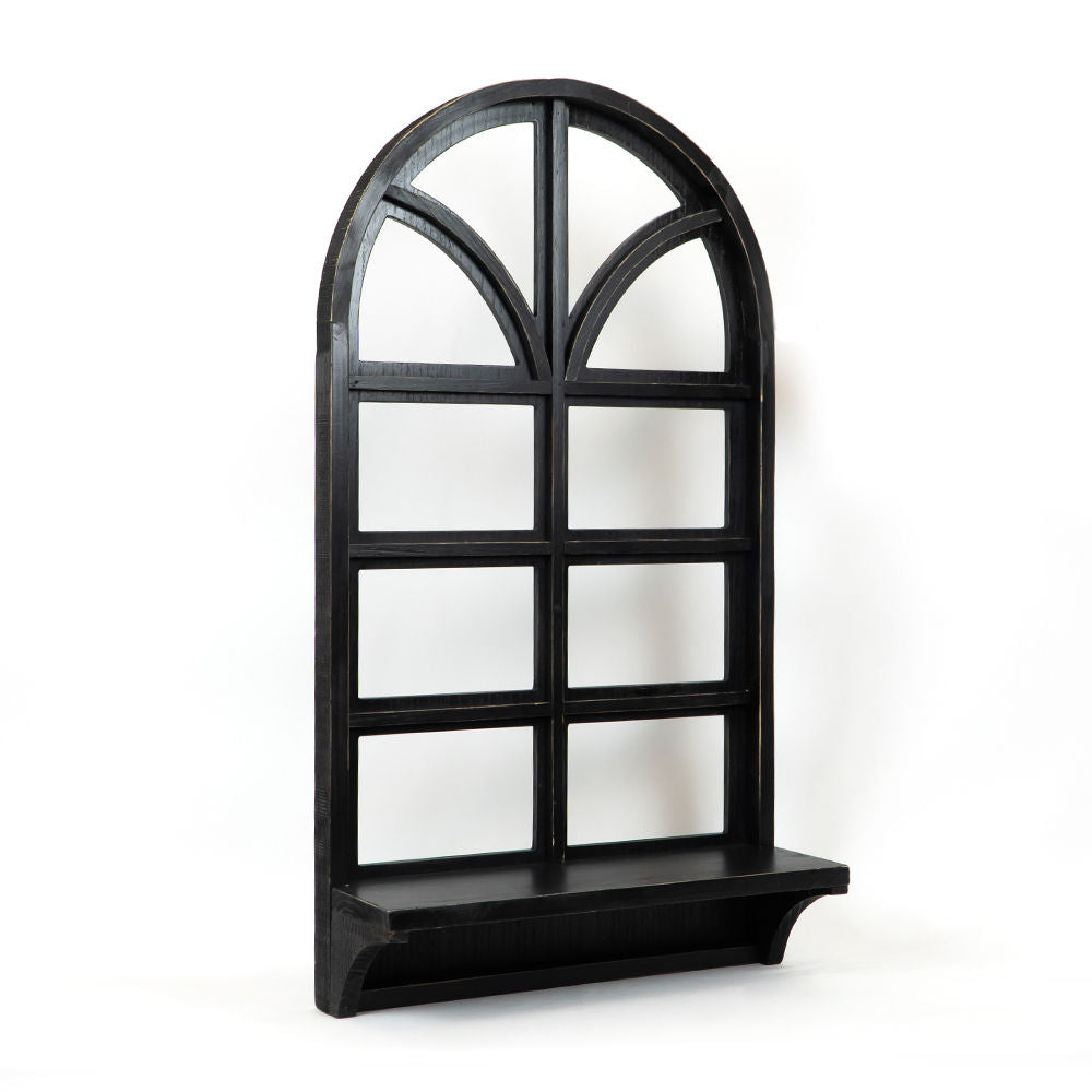Wood Frame with Shelf - Window Design in Black