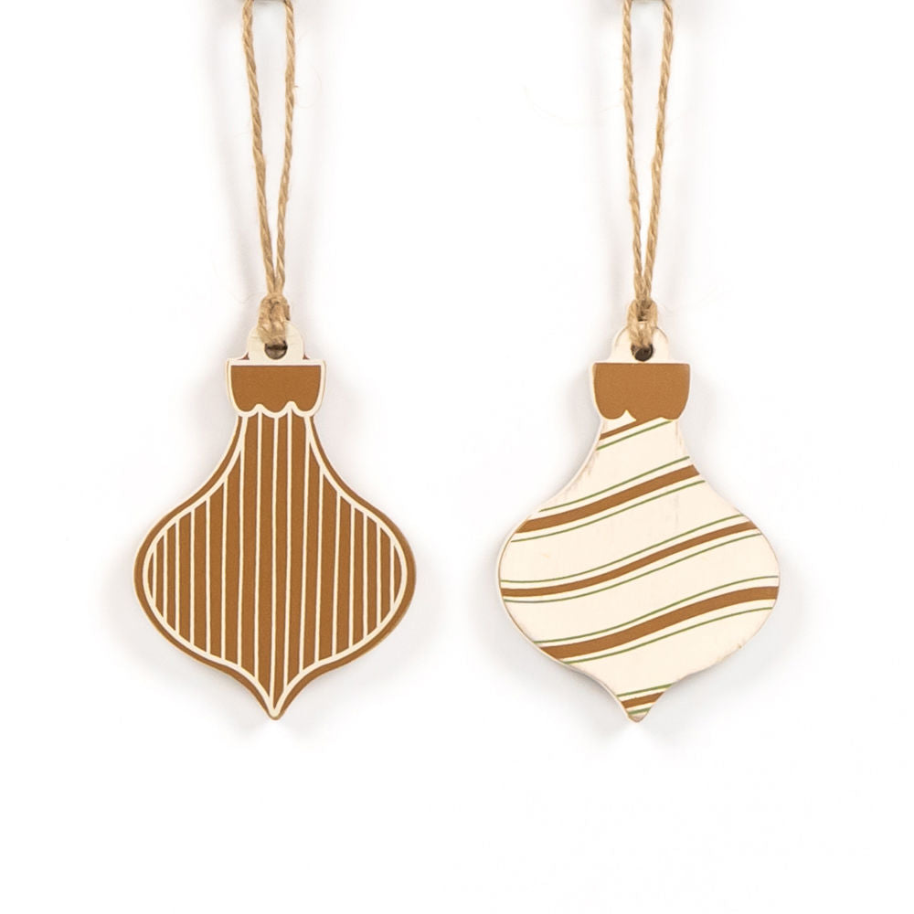Dwella Decor 2x3 Reversible Stripe Wood Ornament