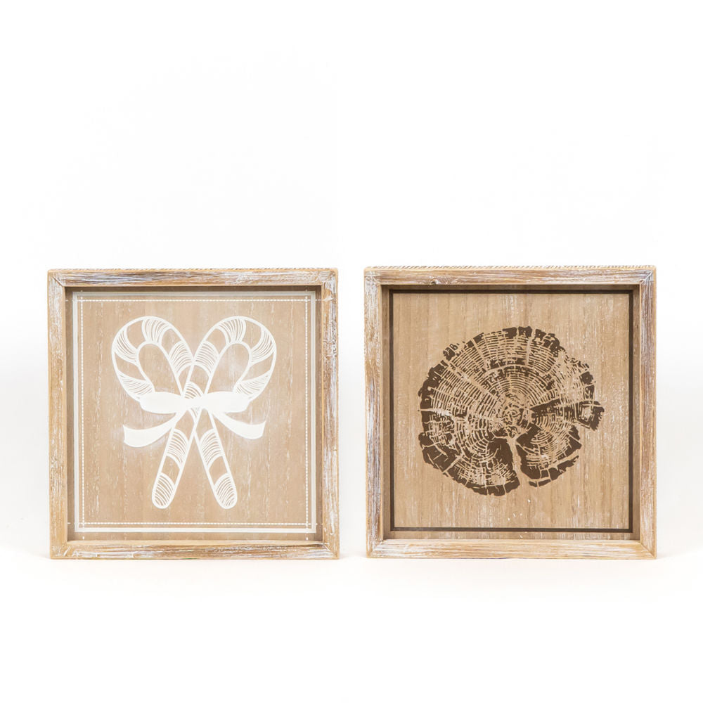 Reversible Wood Frame Sign - Candy/Wood