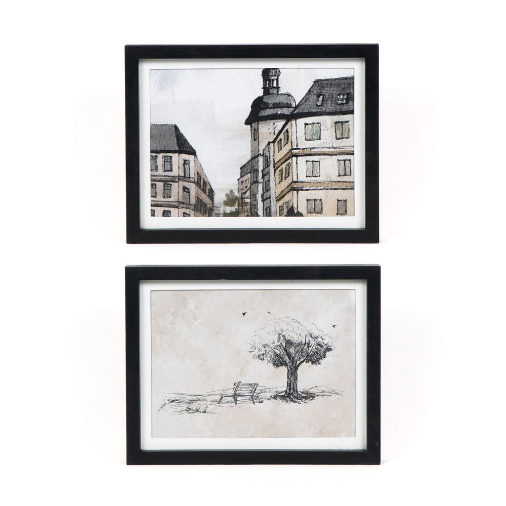 Reversible Wood Frame Sign - Building/Tree