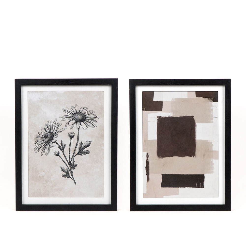 Reversible Wood Frame Sign - Flower