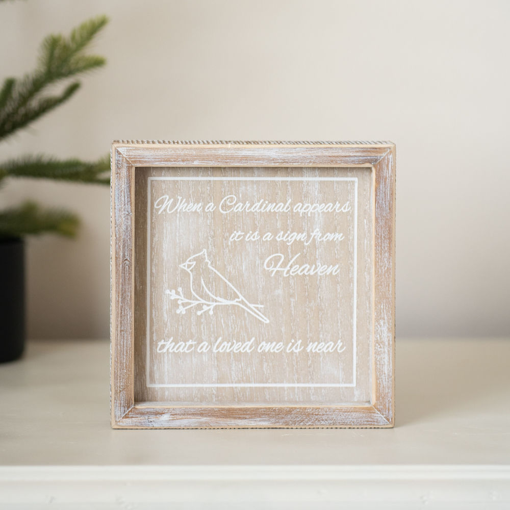 Cardinal Memorial Wood Sign | Sympathy Gift