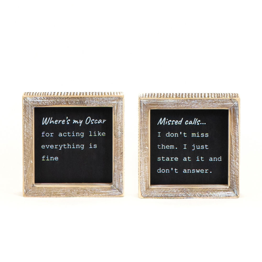 Oscar/Calls Reversible Wood Frame Sign