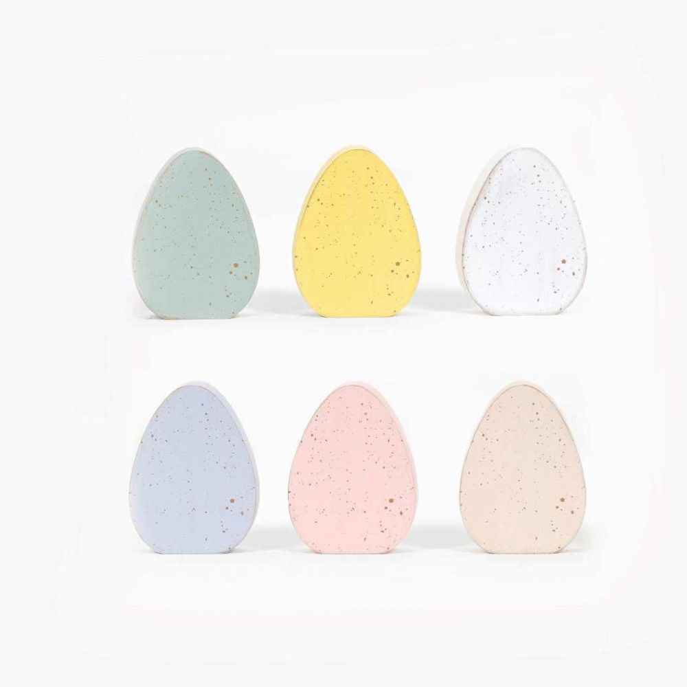 Reversible Wood Easter Egg Shapes - Set of 6