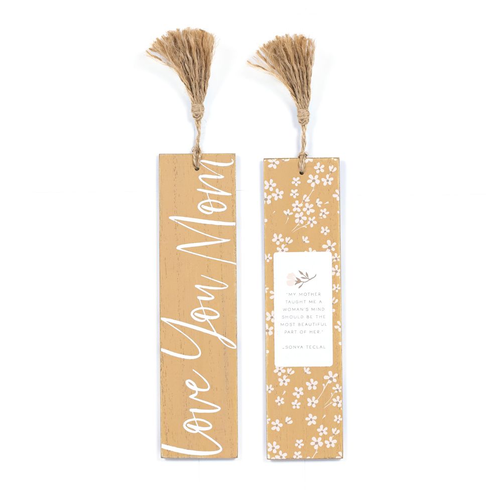 Love Mom Reversible Wood Bookmark