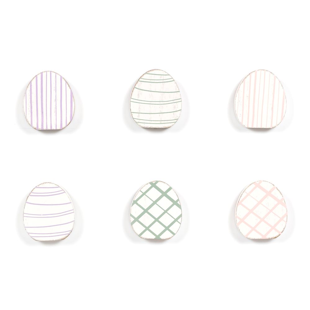Wood Egg Shapes Set of 6