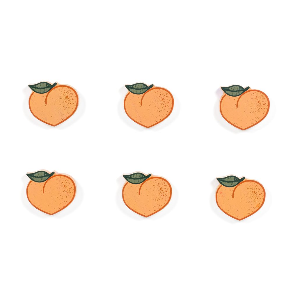 Peaches Wooden Craft Shapes - Set of 6