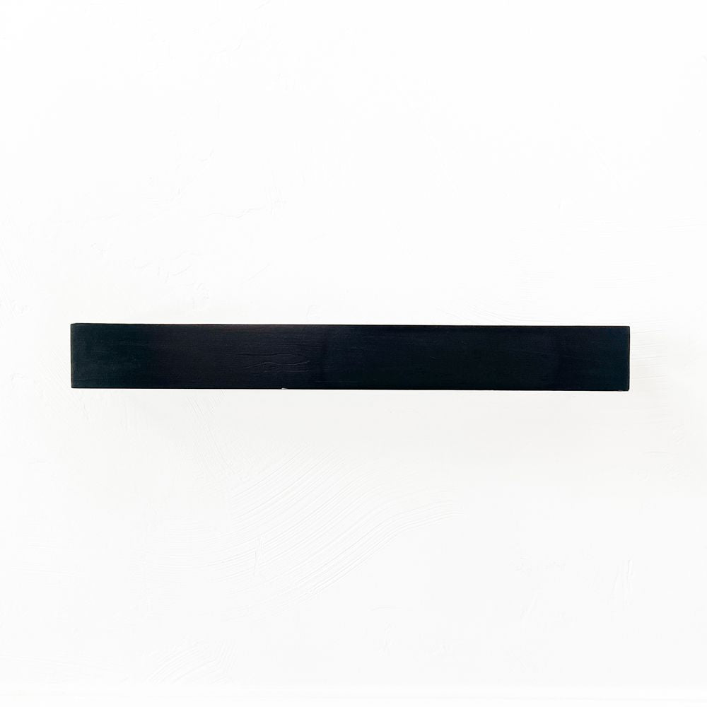 24" Black Floating Wood Shelf