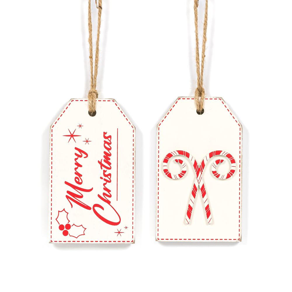 Merry/Candy Cane Lane Wood Tag