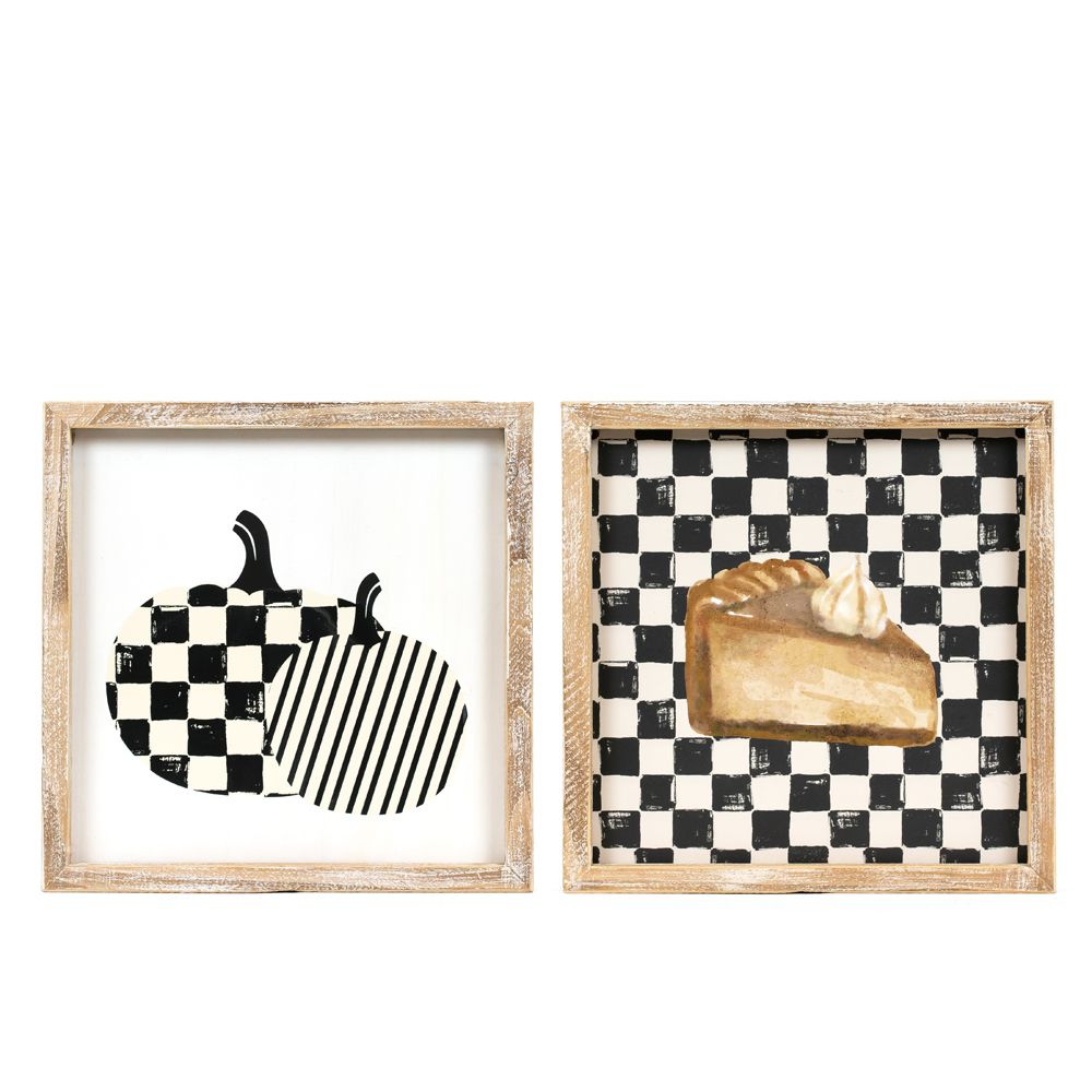 10x10 Reversible Wood Frame Sign - Pumpkin/Pie