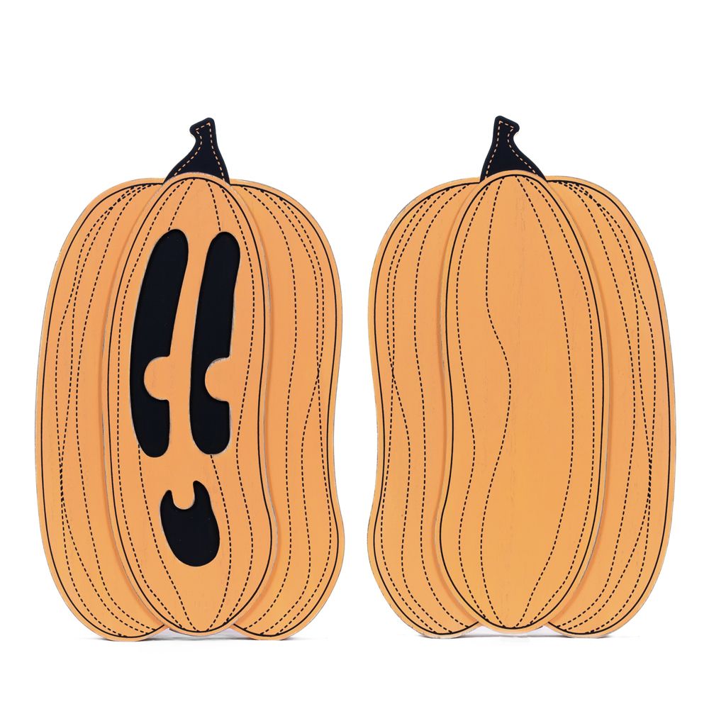 Jack-o'-Lantern Wood Decor Piece