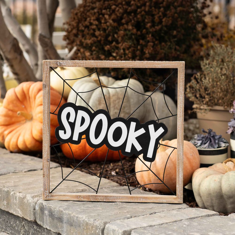 Spooky Wood Frame Sign