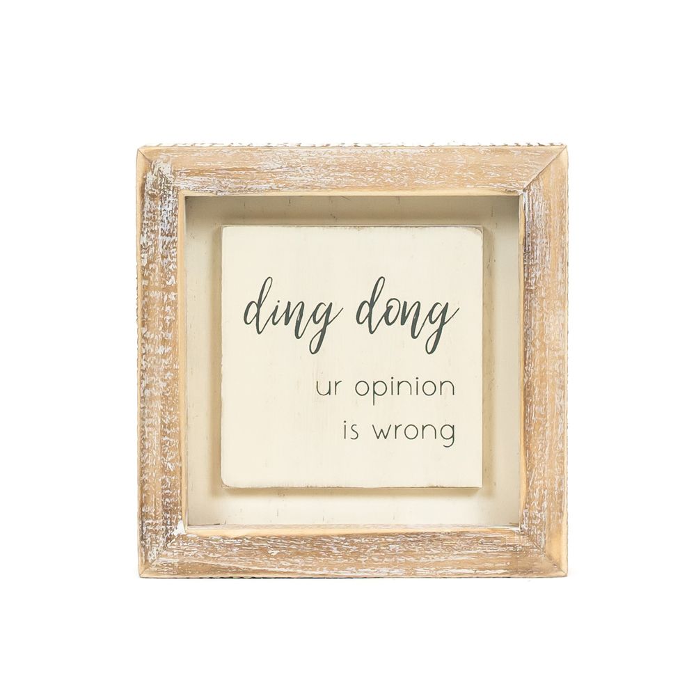 Ding Dong Wood Frame Sign
