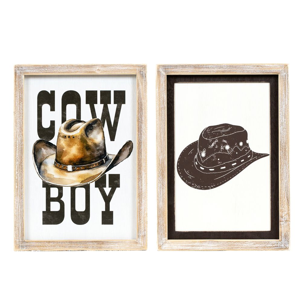 10x14 Reversible Cowboy Wood Sign