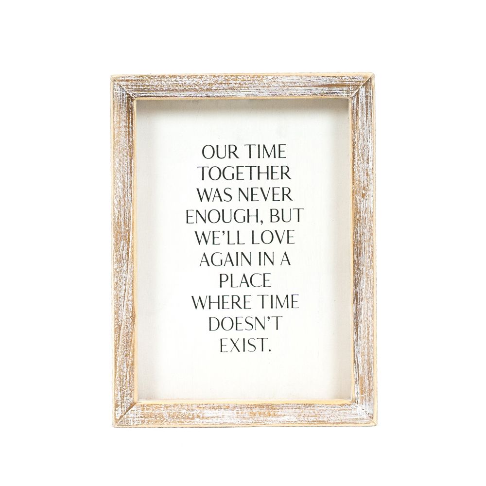 Time Wood Frame Sign