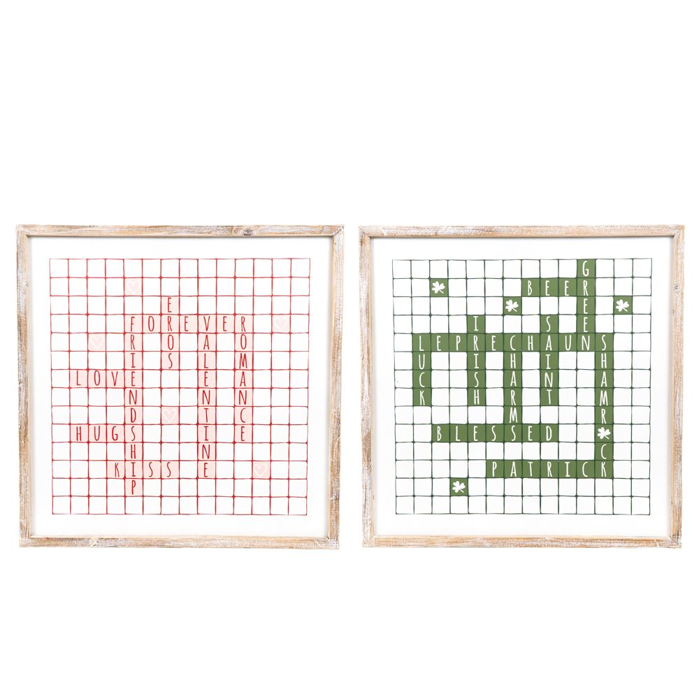 14x14 Reversible Love/Luck Scrabble Wood Sign