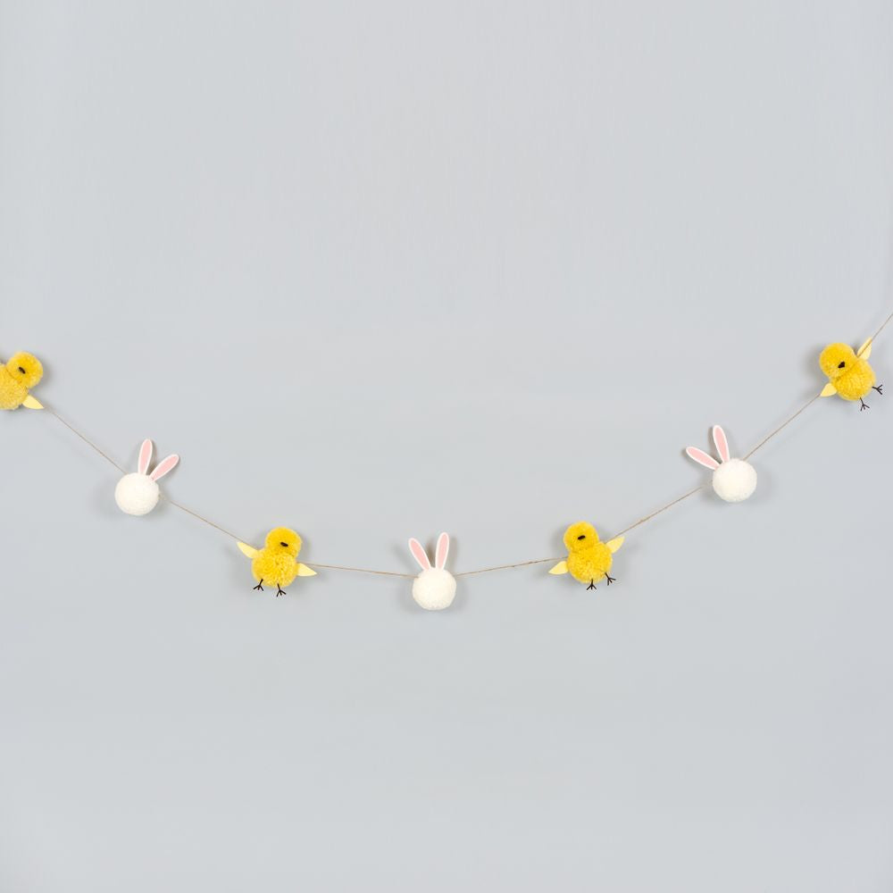 5' Pom Pom Garland - Bunny & Chick Design