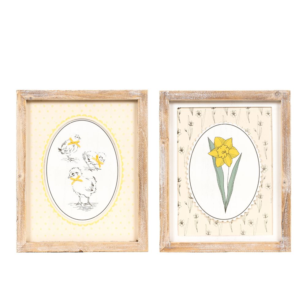 10x12 Reversible Wood Sign - Daffodil/Chicks