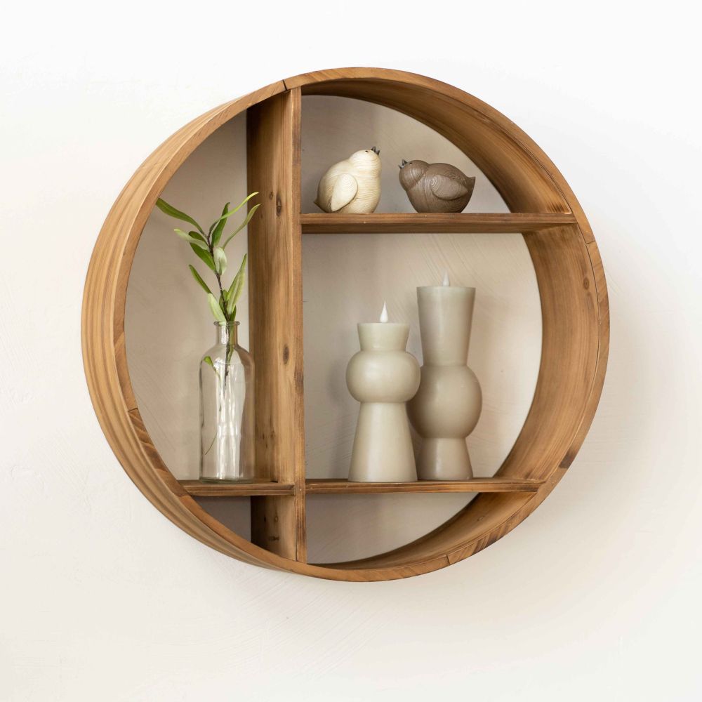24" Round Wood Shelf