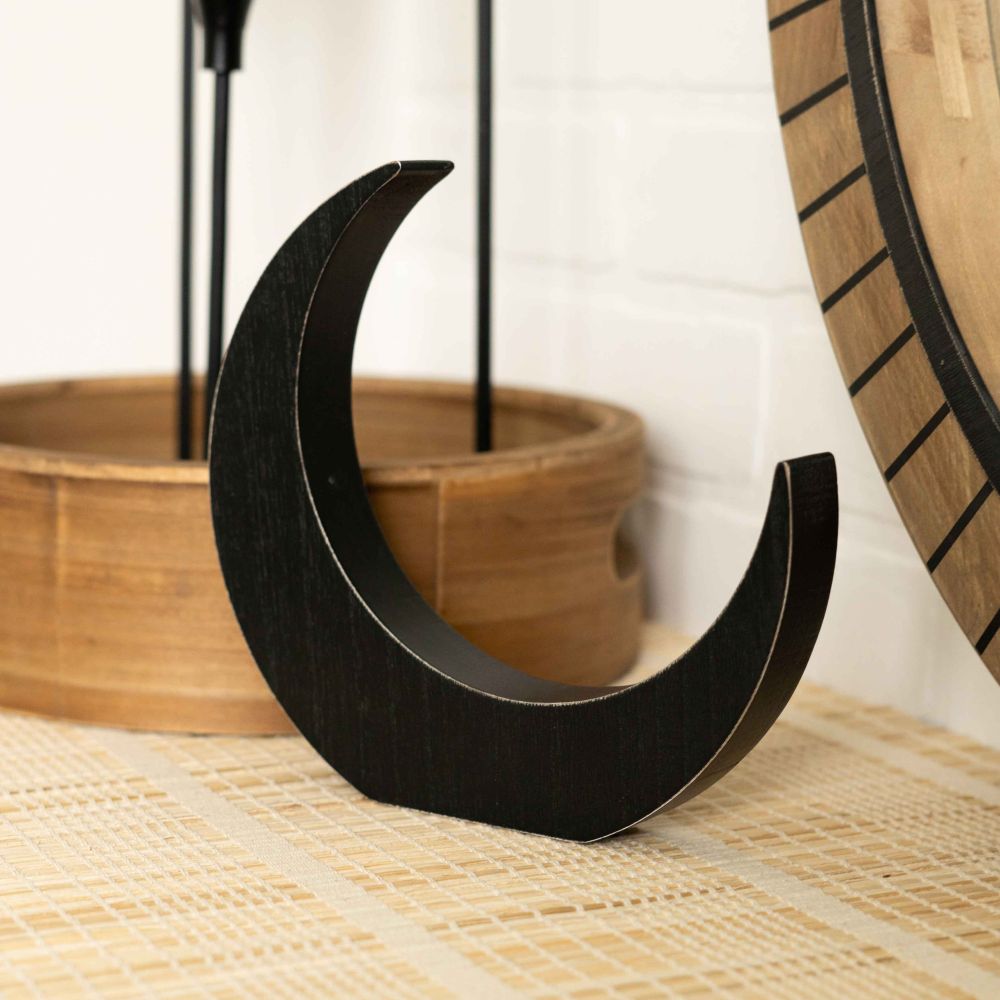 Moon Chunky Wood Shape - Black