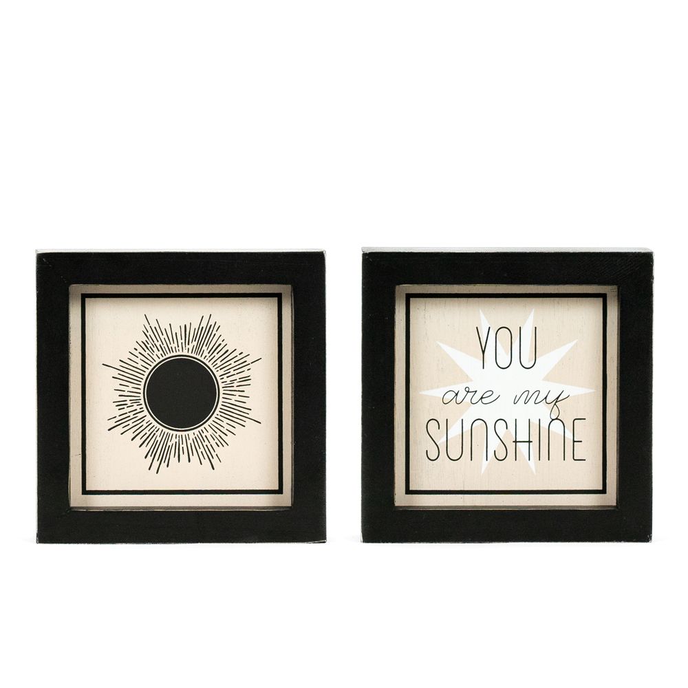 Sun/Sunshine Reversible Wood Frame Sign