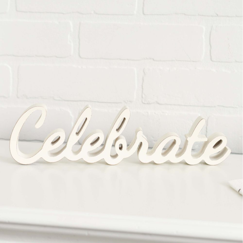 Celebrate Wood Cutout
